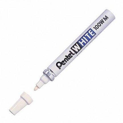 【 Pentel 飛龍 】白色油漆筆 中字 3.9mm /支 X100W-M, , large