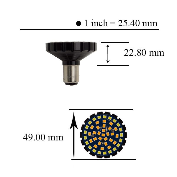 哈雷 LED方向燈 子彈型燈具專用 1157 雙芯 48晶 SMD LED 白光加黃光 雙色  方向燈燈泡, , large