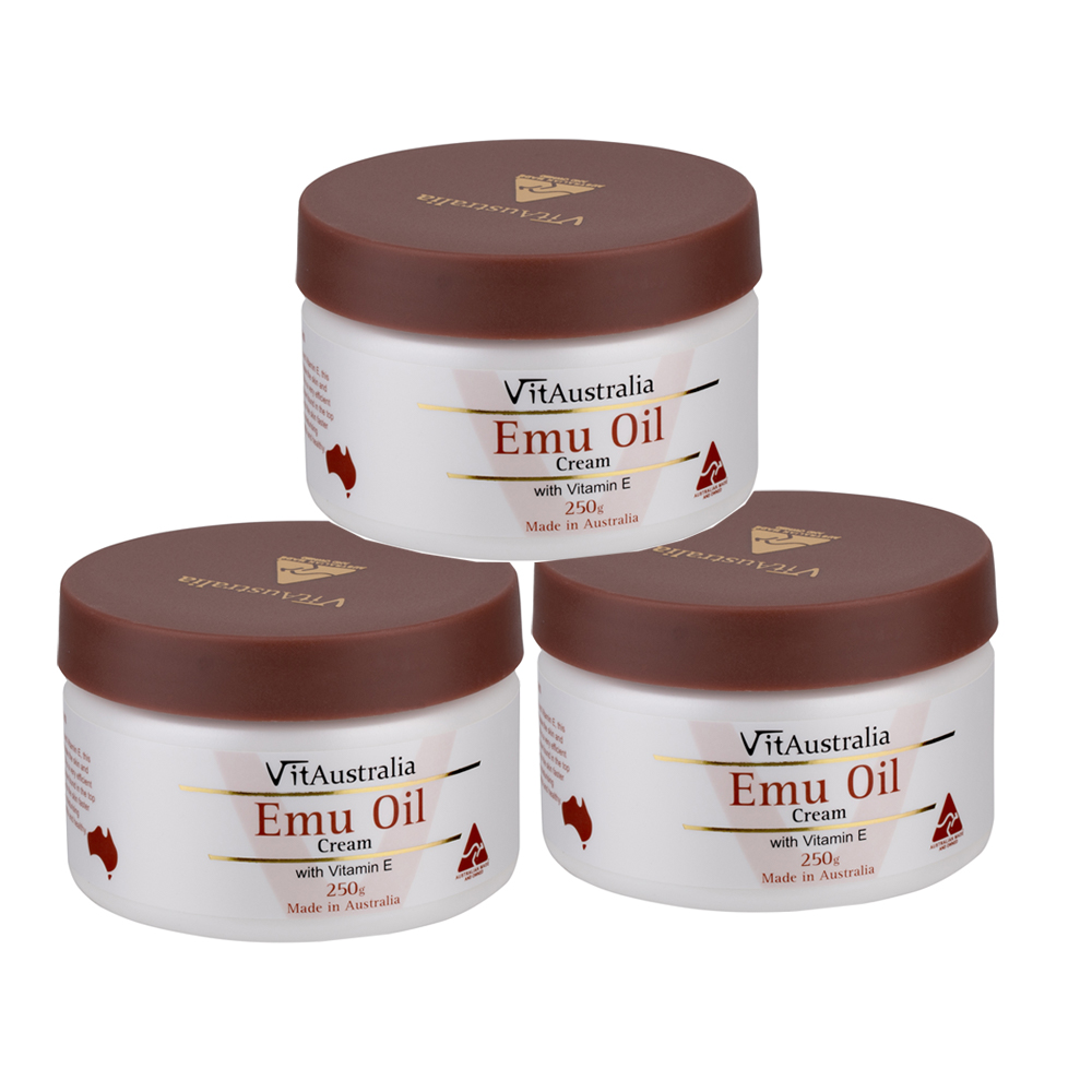 Natures Care VitAustralia 鴯鶓油滋潤霜含維他命E(3入組 250g/罐), , large