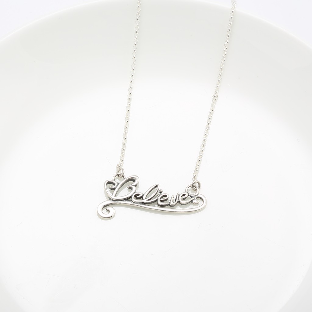 【Angel & Me】Believe hope s925 sterling silver necklace Birthday gift, , large