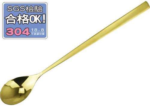 Gold titanium-plated French milk spoon, , large