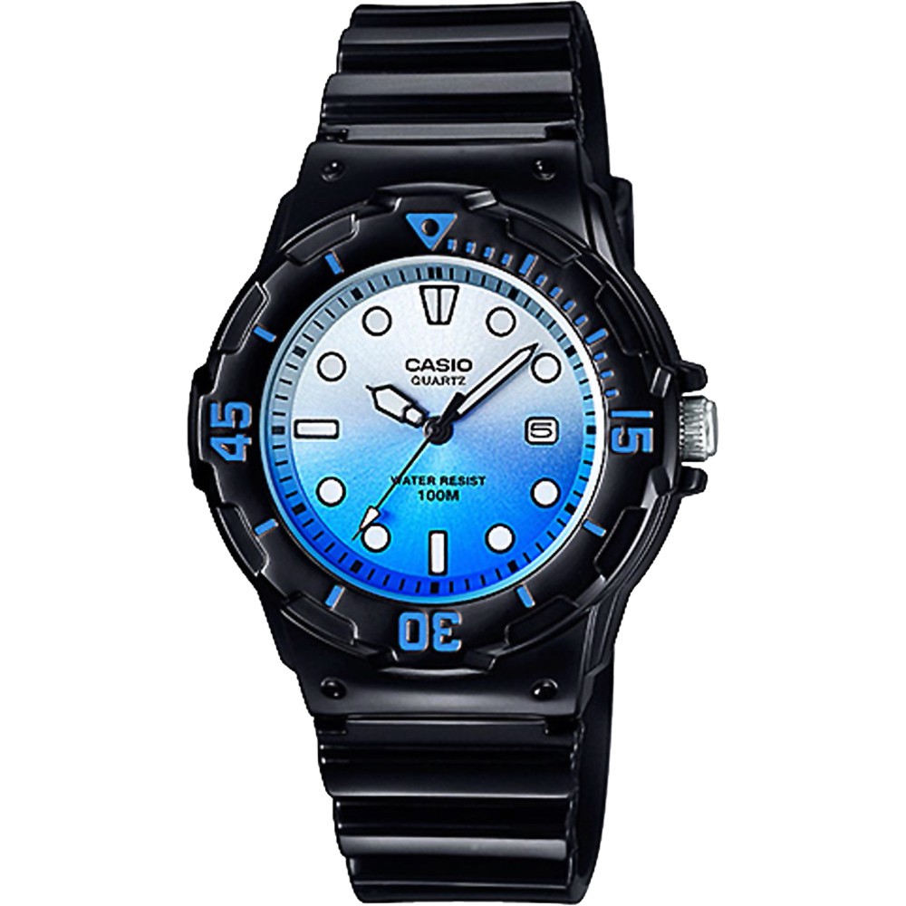 CASIO 卡西歐 清涼海洋風女錶-漸層藍x黑 LRW-200H-2EV, , large