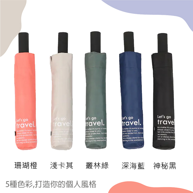 大傘面全遮光黑膠布自動摺疊傘-27吋-珊瑚橙-1支, , large