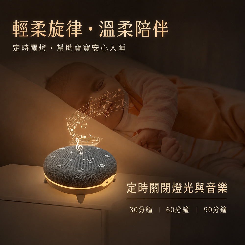 lussuoso｜夜燈多模式觸控白噪音機, , large