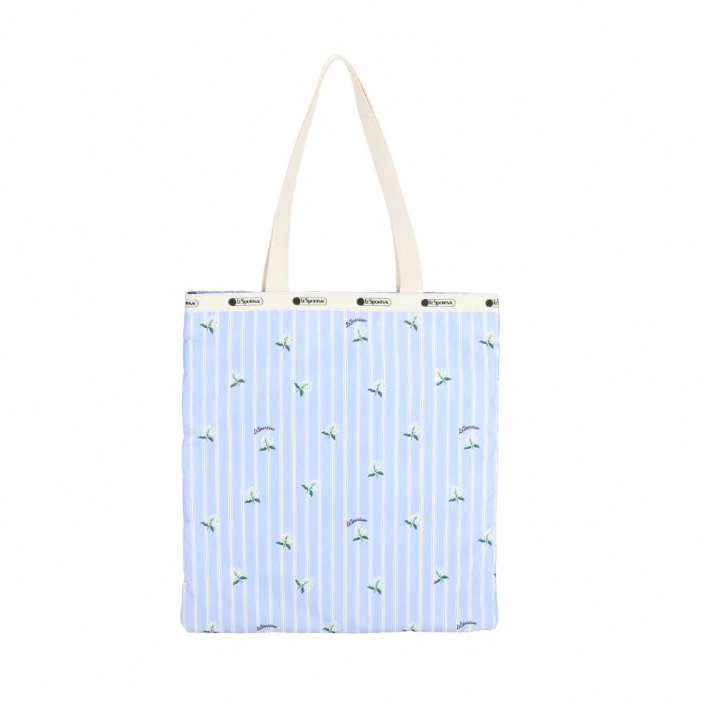 Lesportsac Large Emerald Tote 大型肩背托特包 購物袋 手提袋 送禮 禮物 推薦 女包(茉莉花條紋)L261-1589P-HG28, , large