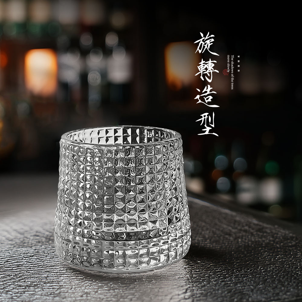 【上手家居】不倒翁威士忌酒杯 冰塊紋(玻璃杯/玻璃水杯/不倒翁杯/玻璃酒杯), , large