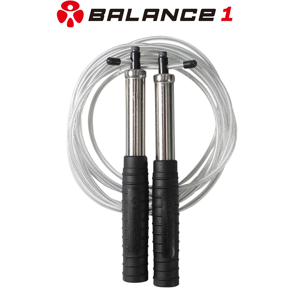 BALANCE 1 crossfit快速鋼索跳繩 可調整長度 黑, , large