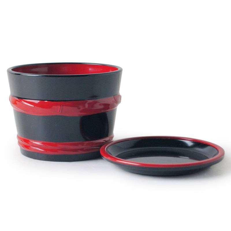 [豐名日本餐具] 3.0"漆器醬汁罐 黑天朱 / A03LD1-2, , large