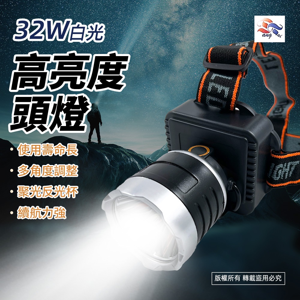 WT-278 Dongtai High Brightness Headlight 32W White LED, 3-Stage Dimming, Battery-Powered Outdoor Lighting, , large