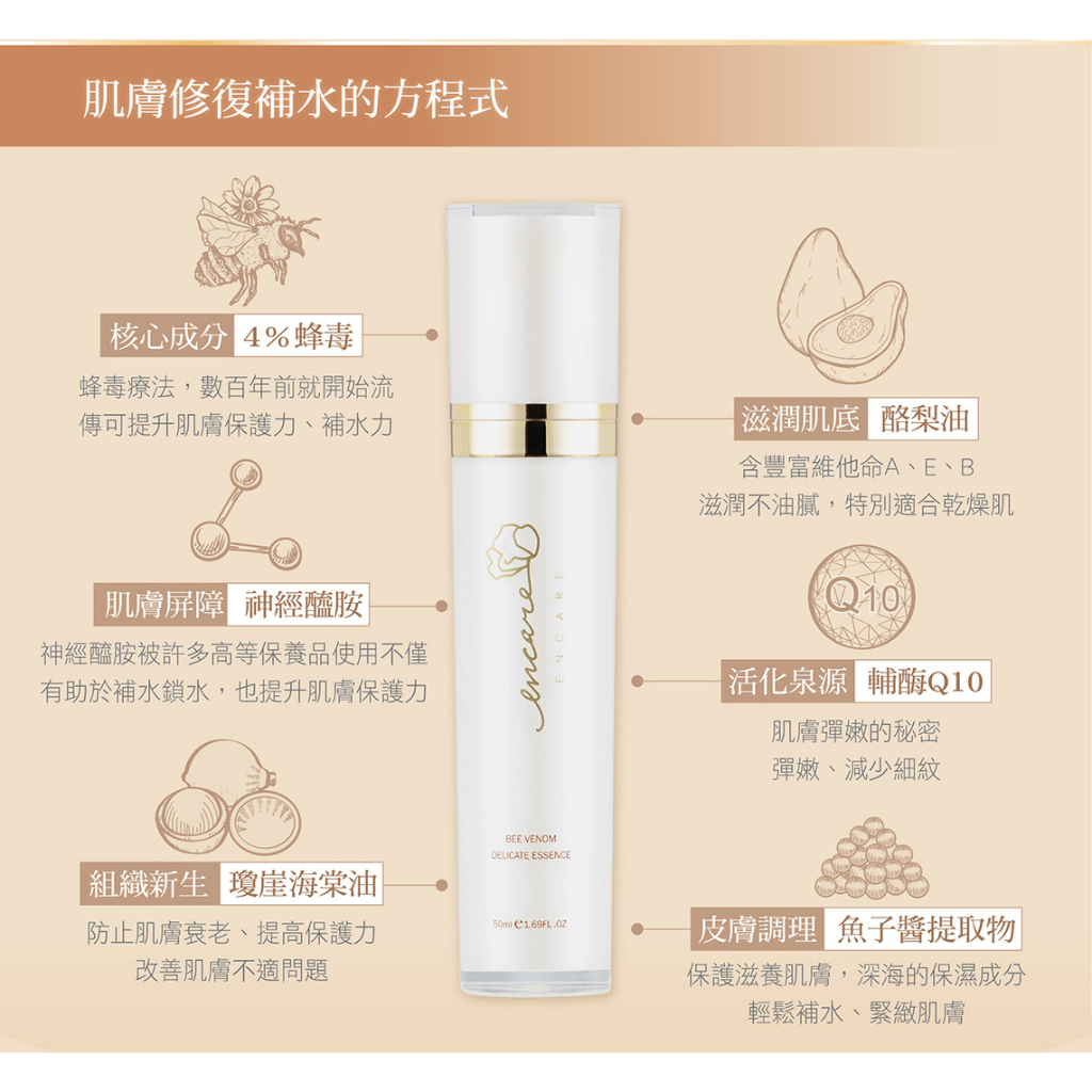 茵可兒 4%蜂毒 美容緊緻保養精華 蜂皇肌密精華油, , large