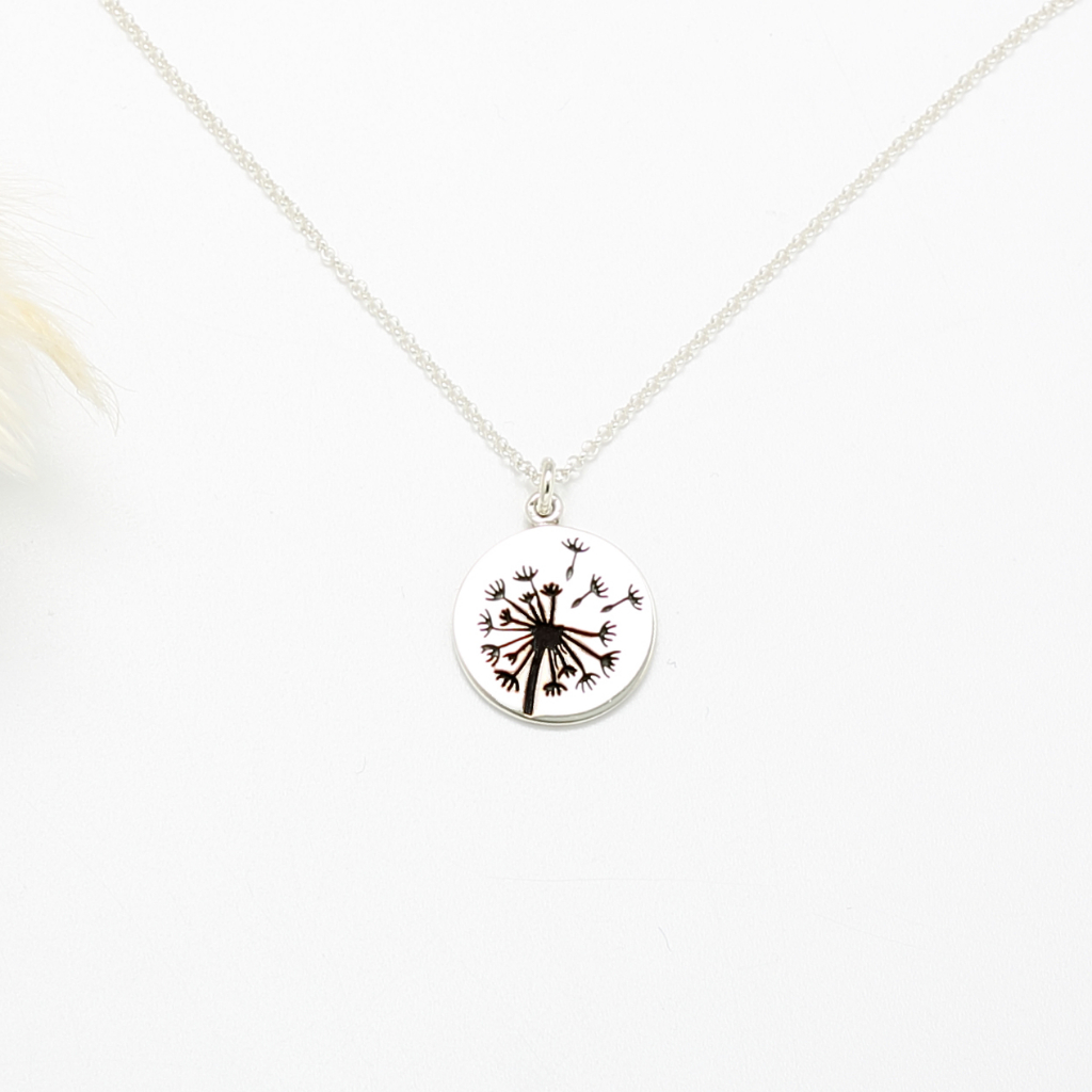 【Angel & Me】Dandelion Birth Flower October (Large) s925 sterling silver necklace, , large