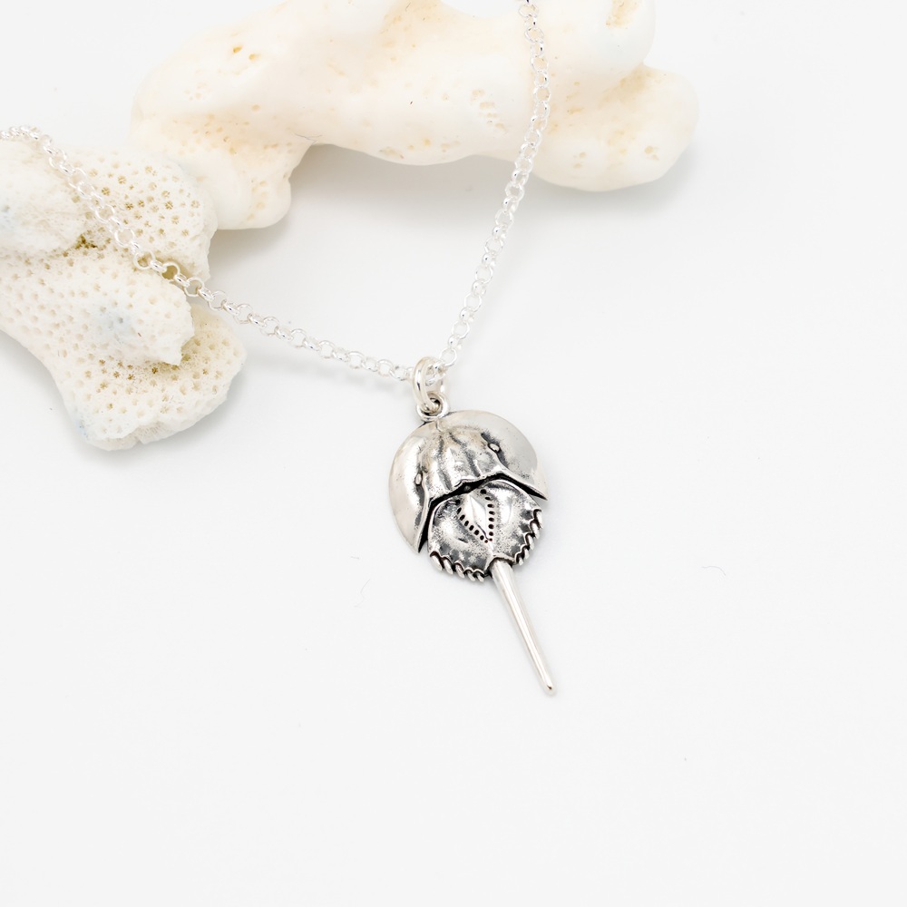 【Angel & Me】Horseshoe Crab s925 sterling silver necklace Mystery Ancient gift, , large