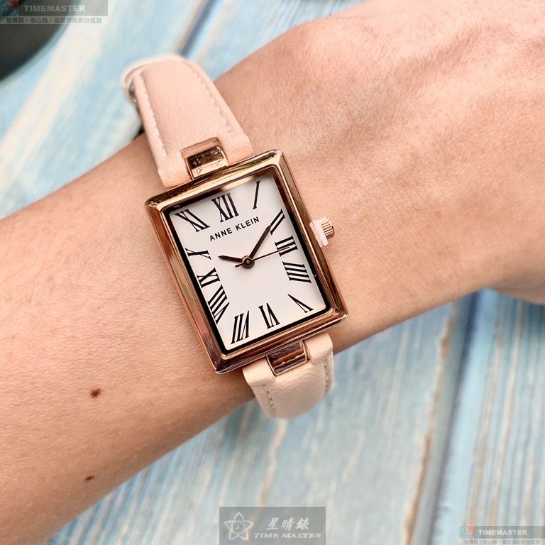 [星晴錶業]AnneKlein手錶,18mm, 22mm,AN00508白色錶面玫瑰金錶殼粉紅真皮皮革錶帶款, , large
