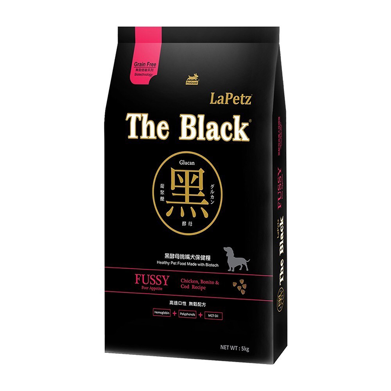 【LaPetz 樂倍】The Black黑酵母無穀犬糧5kg-挑嘴犬配方, , large