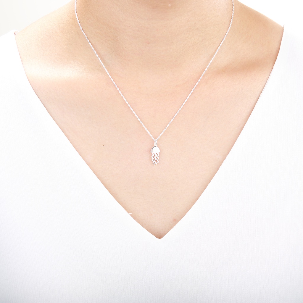 【Angel & Me】Jellyfish s925 sterling silver necklace Birthday Valentine Day gift, , large
