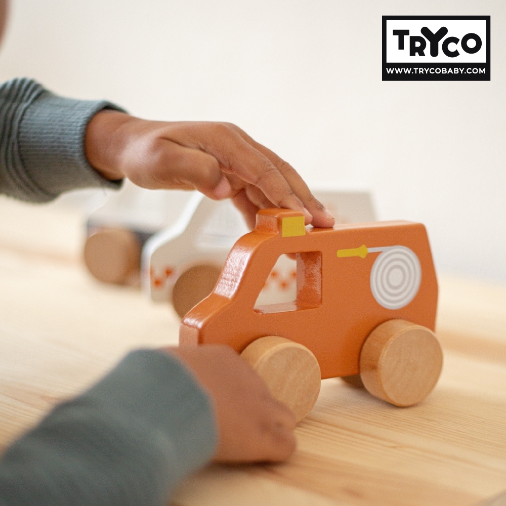 官方直營【Tryco】木質小車-消防車(同款任選購買2個以上出貨), , large
