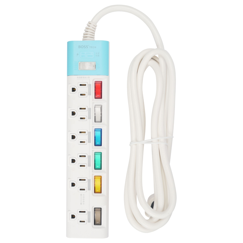 7open 6 plug 3P extension cable, , large