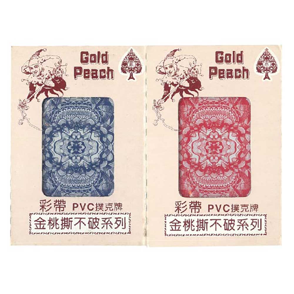 【金桃】PVC 4006 撲克牌 彩帶 撕不破 塑膠 撲克牌 12副入（紅藍各6副） /組（單筆超取限2組）, , large