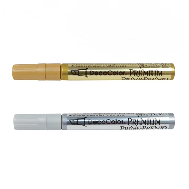 【MBS 萬事捷】2.0mm 斜頭油漆筆 亮金色、亮銀色 12支/盒 350-S  -  多款可選, , large