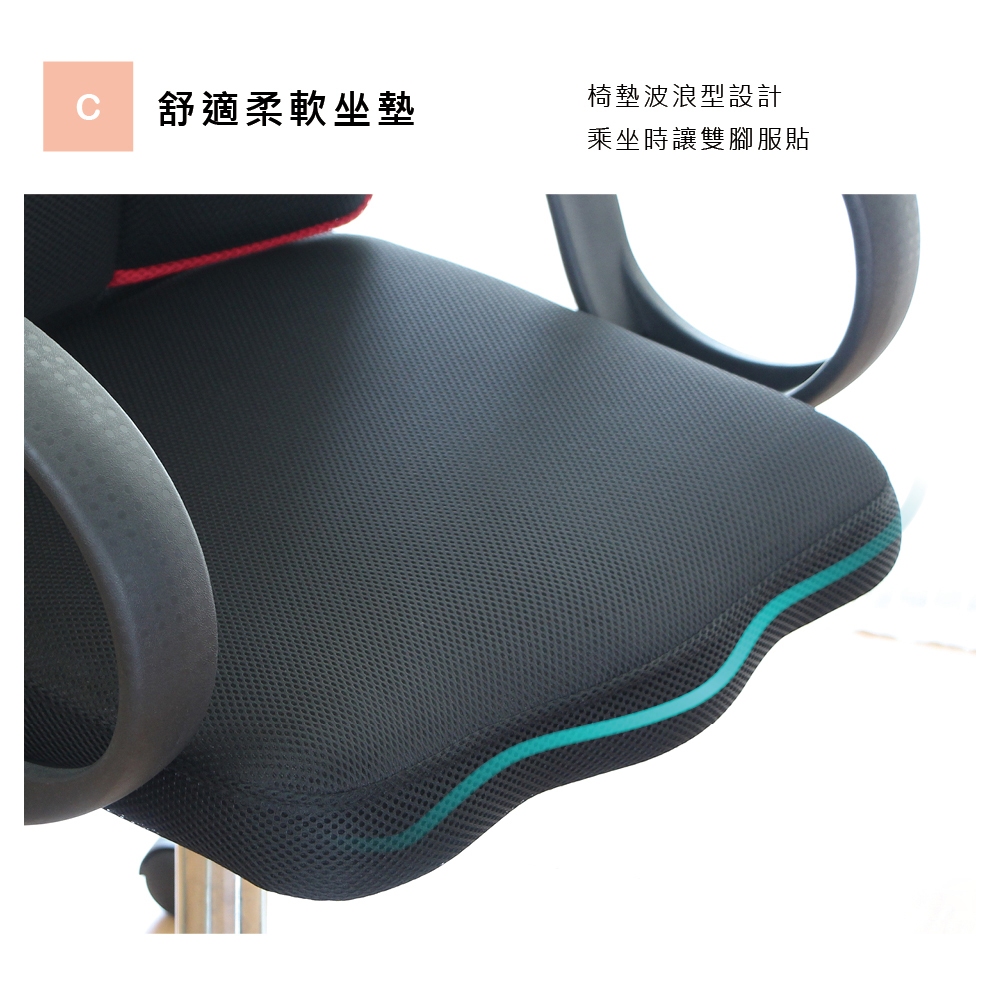 辦公椅 電腦椅 網椅 人體工學椅 主管椅 護腰 電競椅 CH1246, 黑色, large