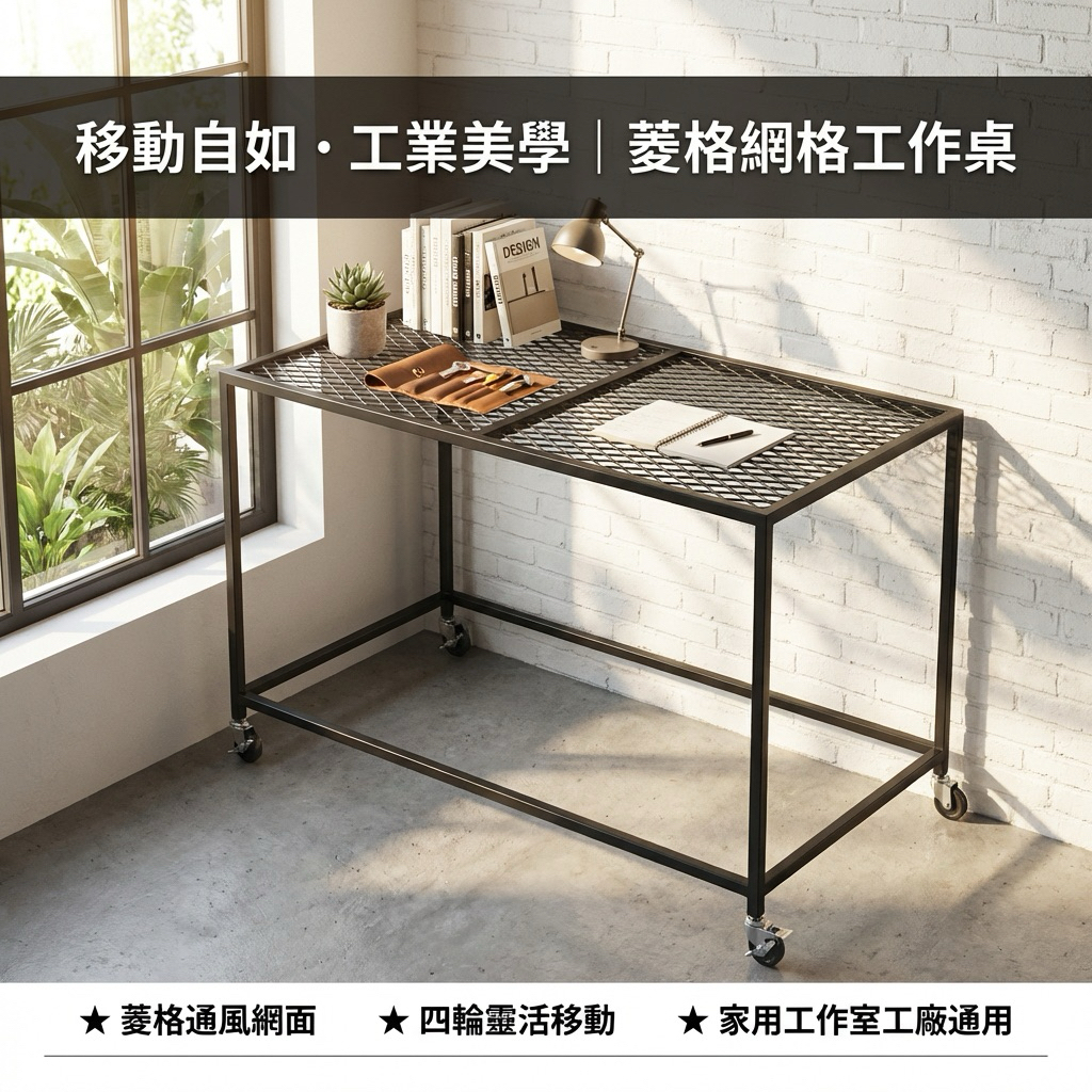【 SHAONIANNA.TW 】工作臺推車 一體成型免組裝 多層網格層板 工業風金屬工作桌 可移動收納架 多功能置物架, , large