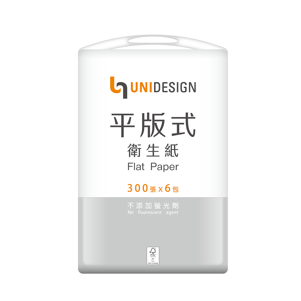 UNIDESIGN平版式衛生紙300張*6包, , large