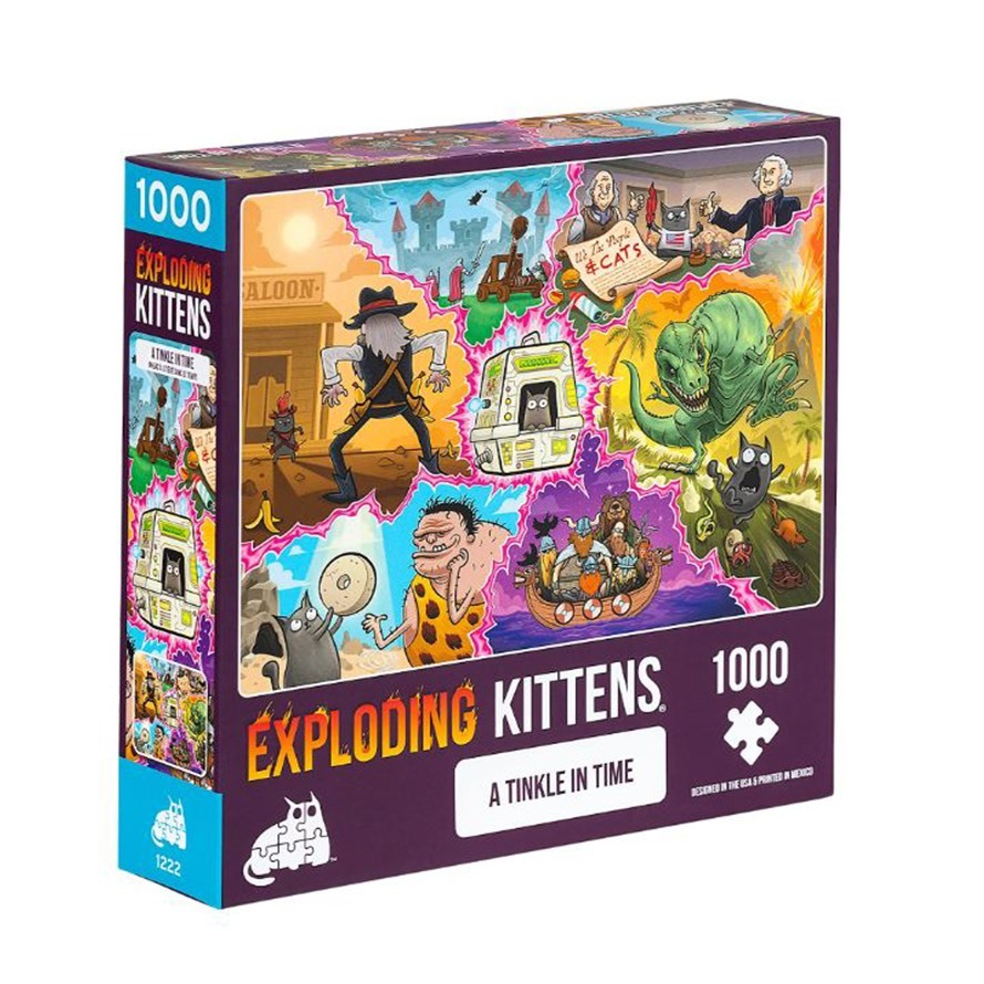 【Asmodee】爆炸貓 1000片拼圖：時光旅行 英文版｜Exploding Kittens Puzzle｜爆炸貓周邊, , large