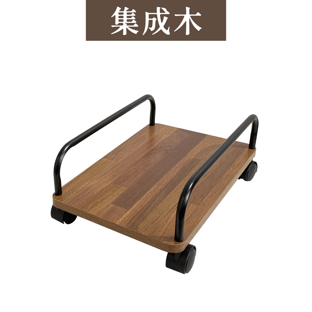 【KIWISH】木質電腦主機架(附輪) 主機架 可移動式 平板車 收納架 置物架 平板推車 推車 辦公室收納, , large