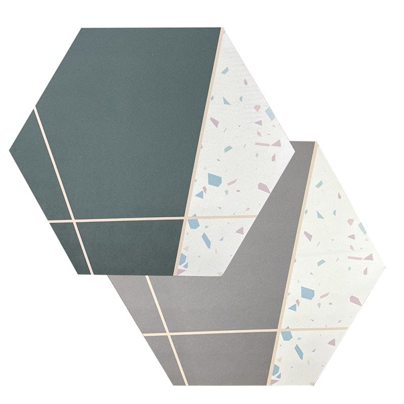 【Monster】 Morandi Terrazzo Coasters, Set of 2 (11.5x10cm) &ndash; Green & Brown, , large