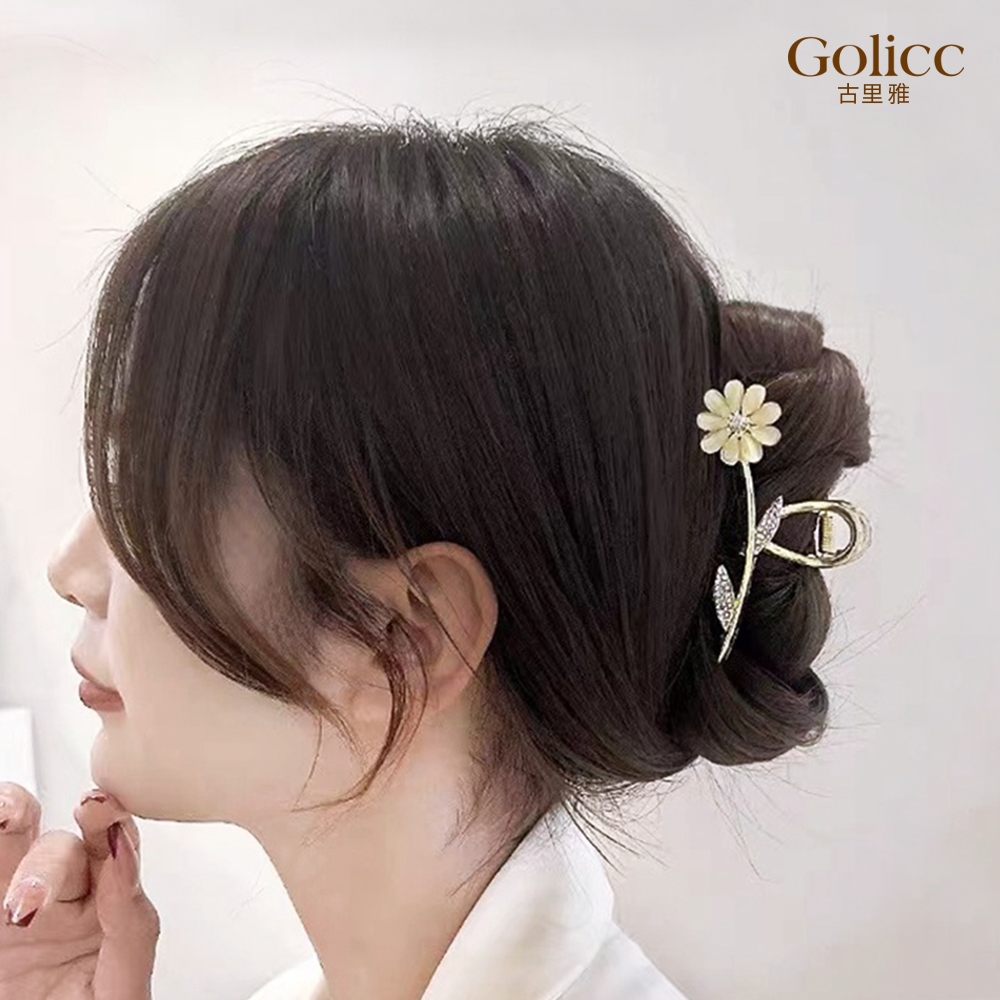 【Gulicc 】古莉可 髮夾 貓眼石氣質花朵髮夾, , large