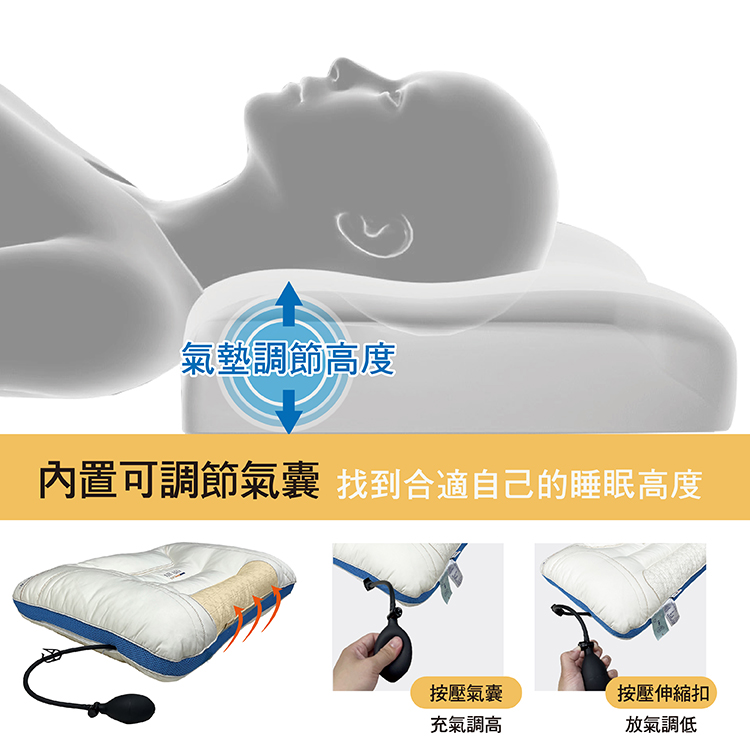 【多利寶寢具】INDIAN 護頸助眠可調式氣囊枕頭(1顆), , large