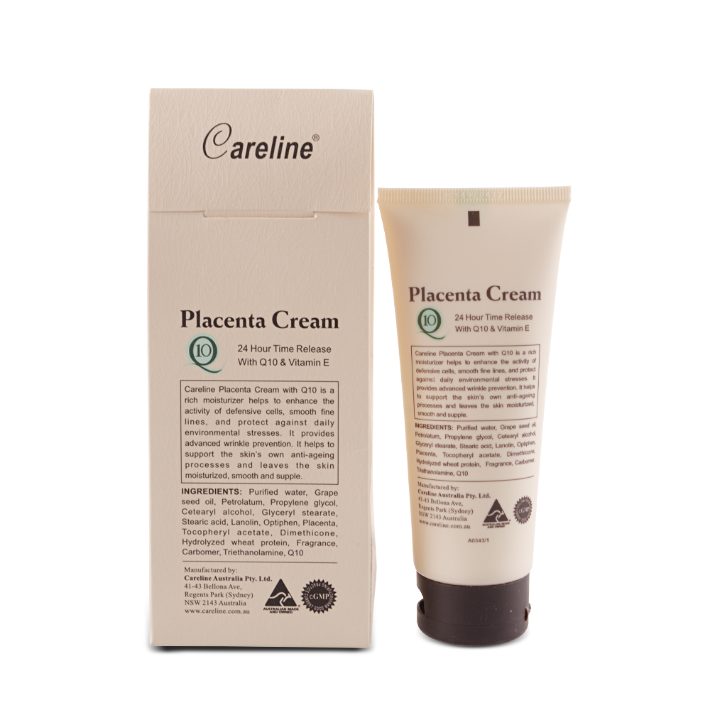 澳洲 Careline 胎盤素綿羊霜含Q10及維他命E (4入組 100ml/罐), , large