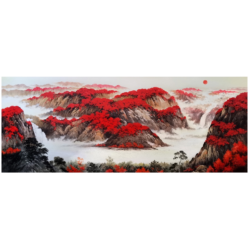 【御畫房】萬山紅遍 國家一級畫師手繪油畫60&times;120cm(VF-46), , large