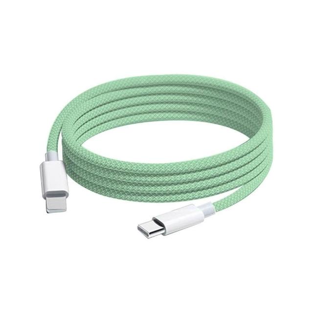 2入組 蘋果60W疾速快充 Type-C to Type-C青綠編織充電線2M, , large