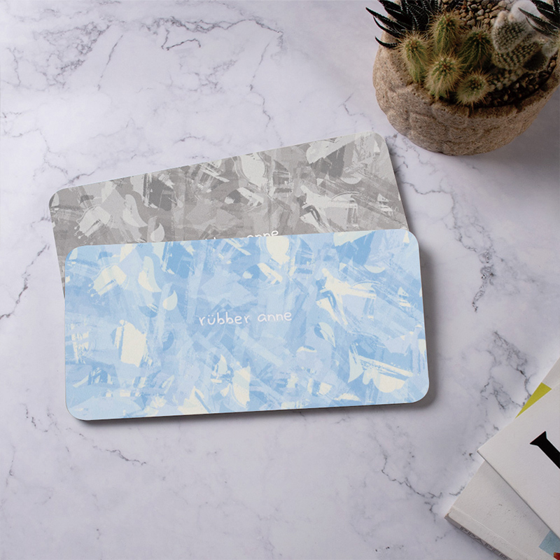 【Monster】 Soft Diatomaceous Earth Absorbent Soap Dish Mat &ndash; Misty Sakura Tales (19x10cm) &ndash; Glacier Blue, , large