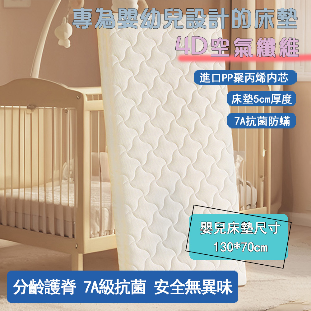HABABY Huan'an Home Ergonomic Japanese Air Fiber Mattress (5cm Thick) 130*70 (for Baby Cribs) Washable Thick Mattress, , large