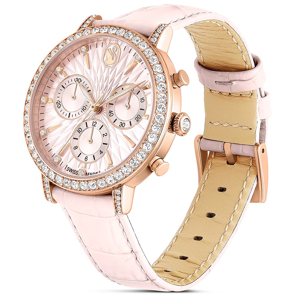 SWAROVSKI 施華洛世奇 Matrix Tennis Chrono 水晶三眼計時手錶 女錶36mm(569830), , large