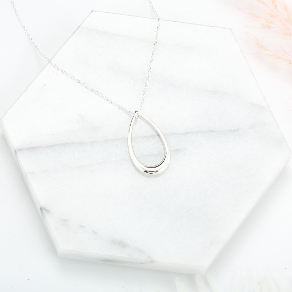 【Angel & Me】Waterdrop raindrop s925 sterling silver necklace Valentine Day gift, , large
