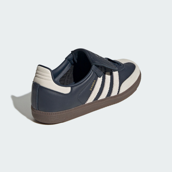 Kixpress-Adidas Samba Lt W 女 運動休閒鞋 德訓鞋 復古 麂皮 翻鞋舌 舒適 深藍 米 [JH5705], , large