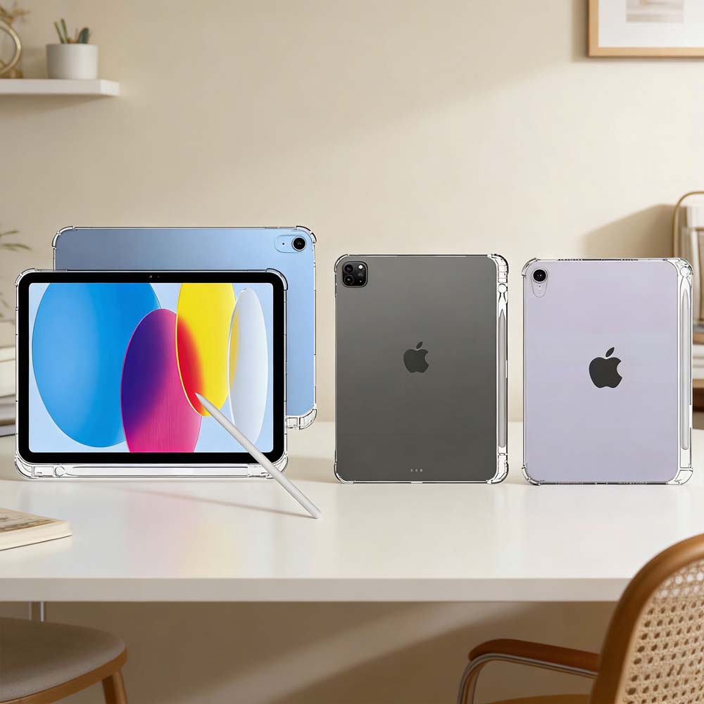 【山水之寶】iPad Pro 13吋 M4/M5（2024/2025版）保護套 TPU清透四角氣囊 內置觸控筆槽平板保護殼, 透明, large