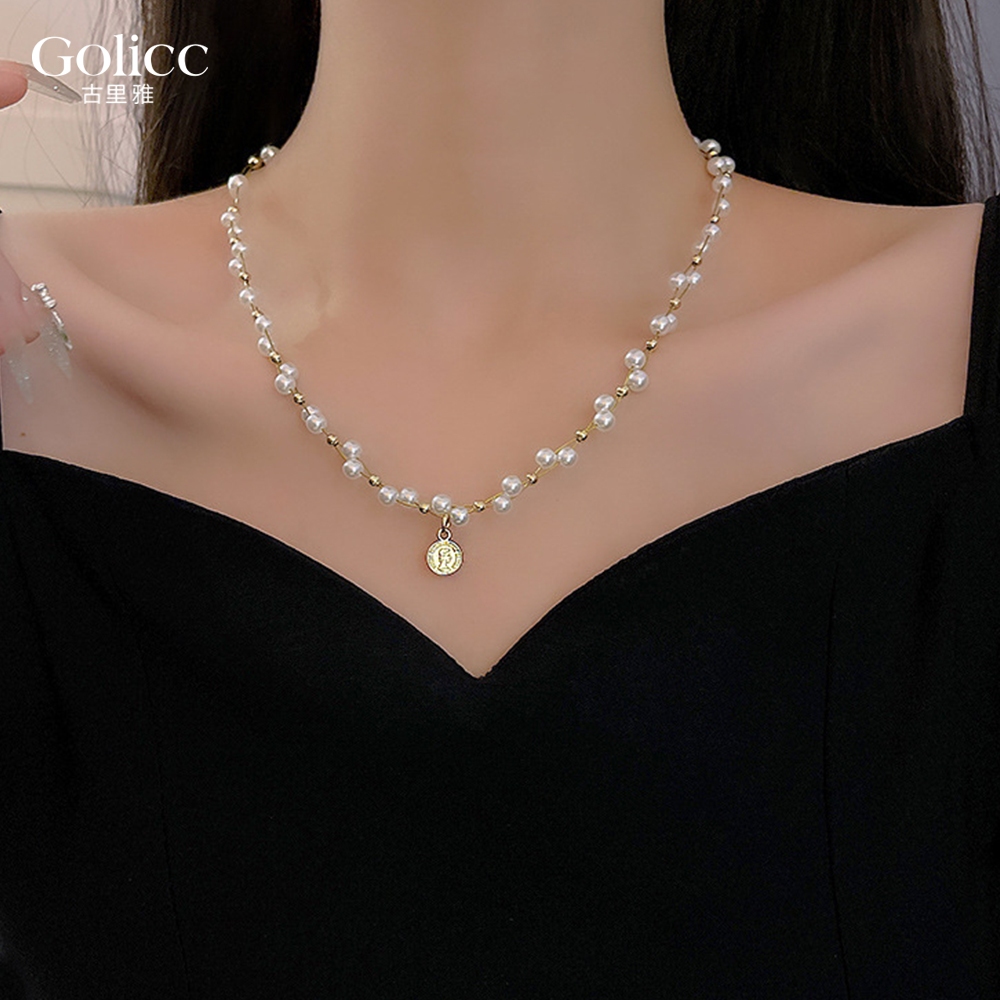 【Gulicc】古莉可 項鍊 歐美典雅纏繞珍珠女王鎖骨鍊, , large
