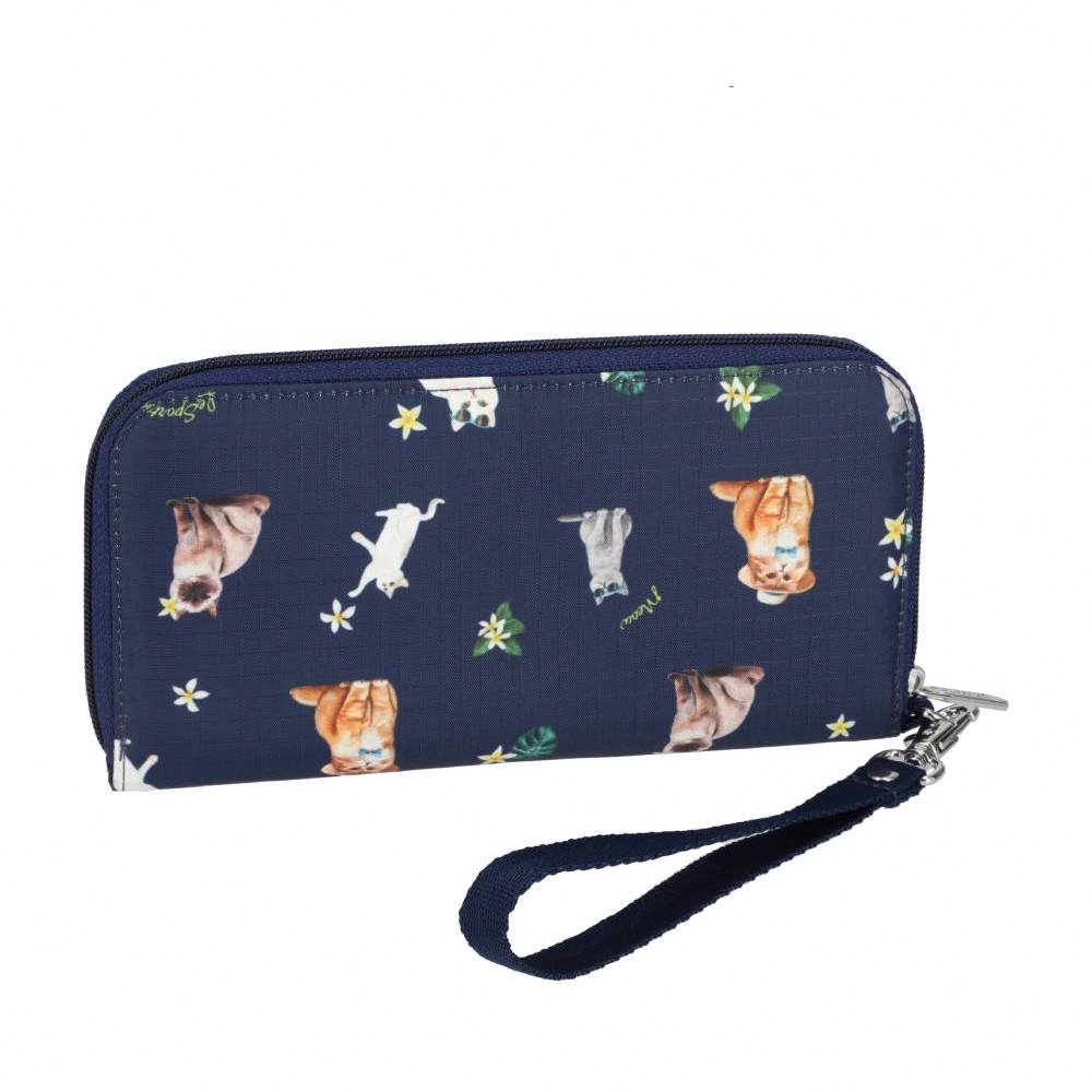 Lesportsac Tech Wallet Wristlet 腕帶錢包 手拿包 鈔票夾 卡夾 送禮 禮物 推薦 女包(熱帶度假貓咪), , large