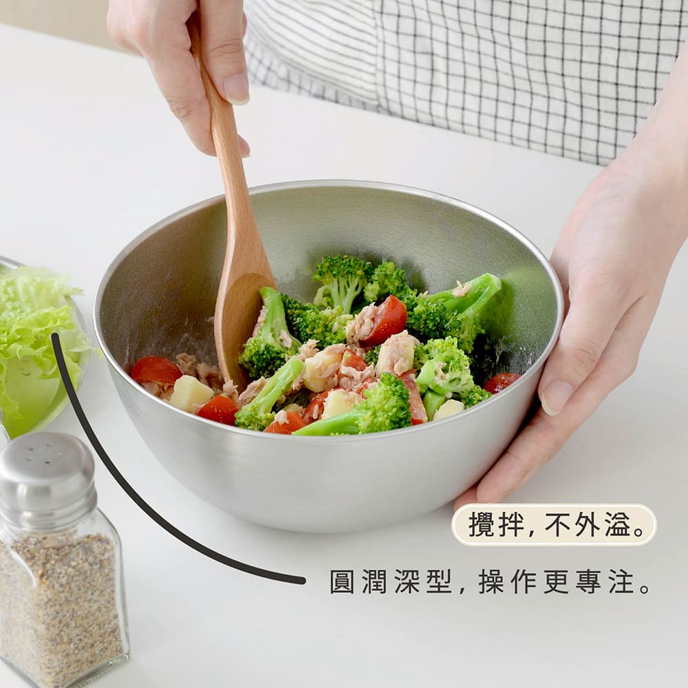 日本Arnest 逸品物創 不鏽鋼料理盤+不鏽鋼瀝水濾網+不鏽鋼調理碗-18cm, , large
