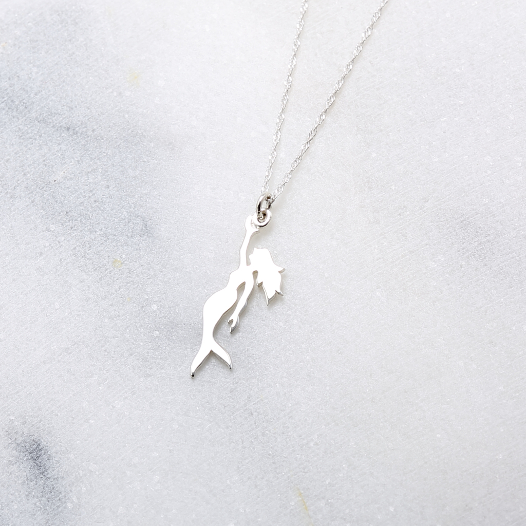 【Angel & Me】Lucky Mermaid tail s925 sterling silver necklace Valentine Day gift, , large