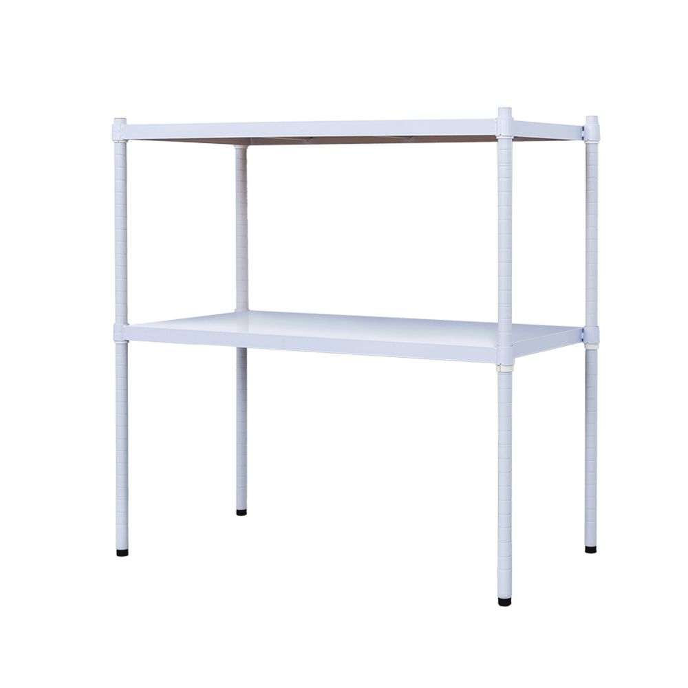 【Y HOUSE】90x45x75cm two-layer hole-free iron plate storage rack rack iron rack - paint white, , large