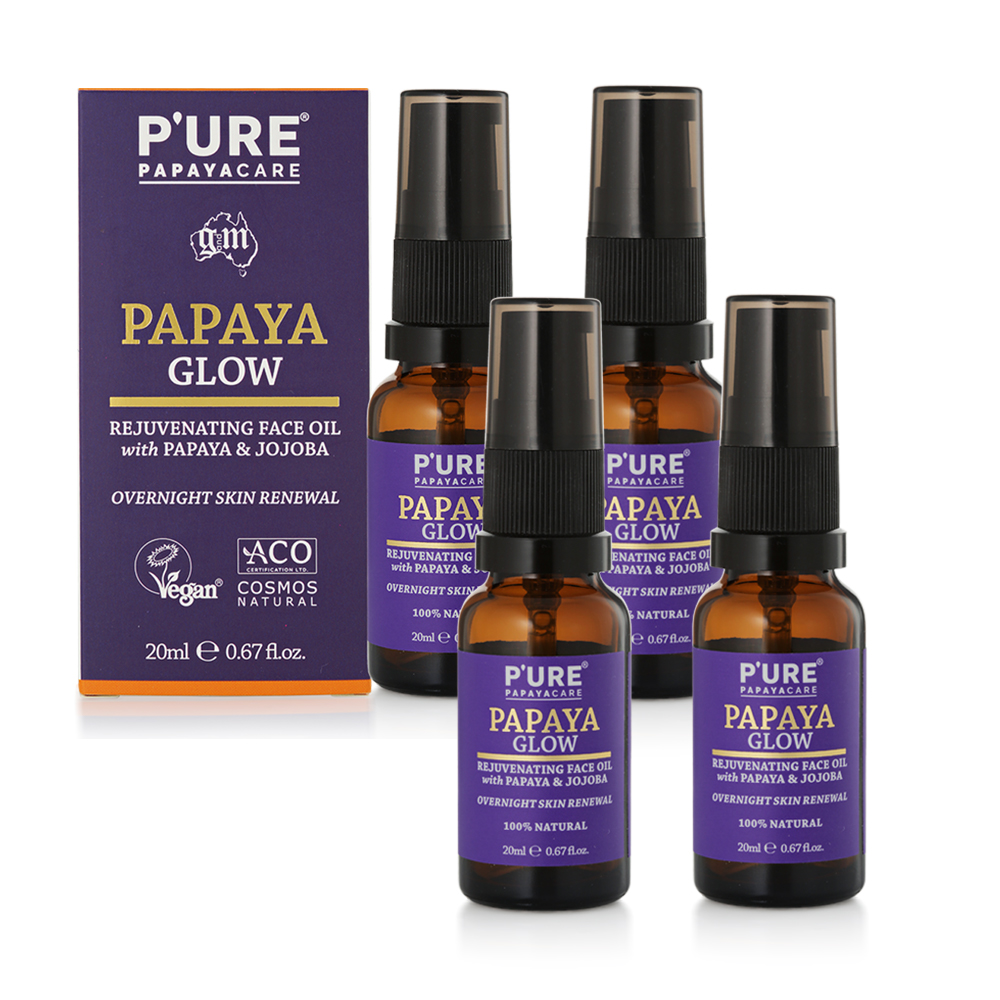 【澳洲Pure Papayacare】木瓜亮澤滋養精華油(4入組 20ml/瓶), , large