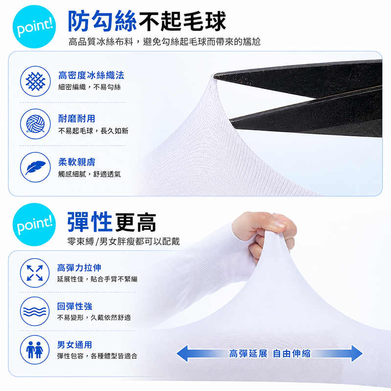 [翊承國際]【免運 + 贈品】SGS認證 超涼感抗UV彈力防曬袖套, , large