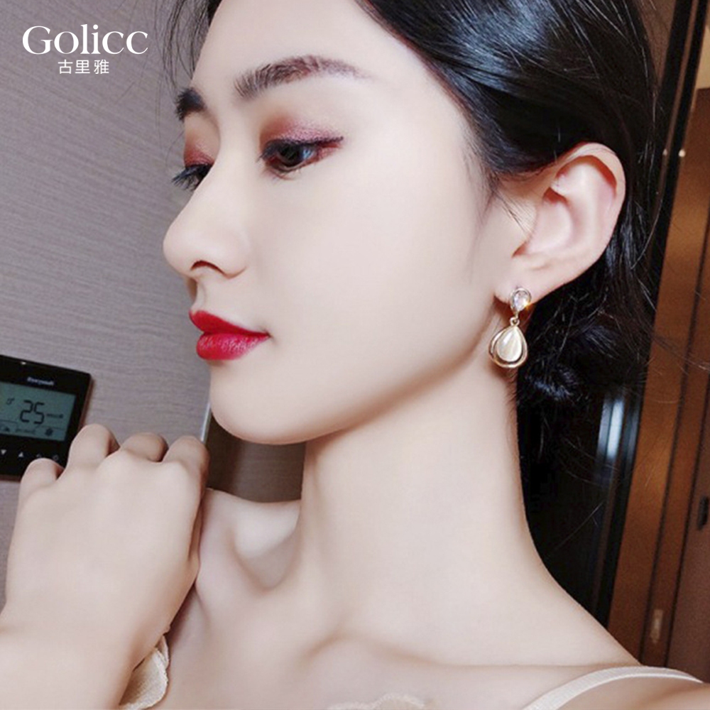 【Gulicc】古莉可 耳環 水滴貓眼石耳環, , large
