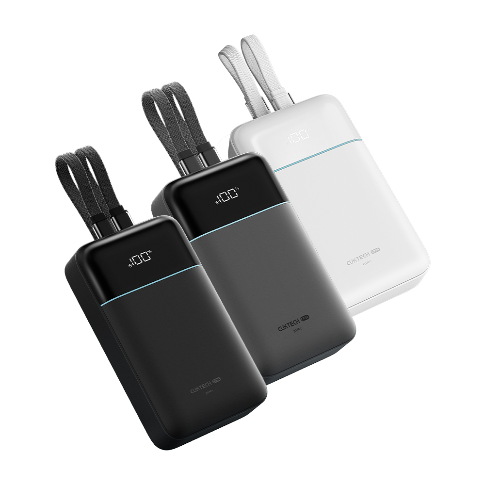 【Wh+CCC】CUKTECH 酷態科 CP24 40W 自帶線雙線行動電源 20000mAh (LPB200NL) 三色可選, , large