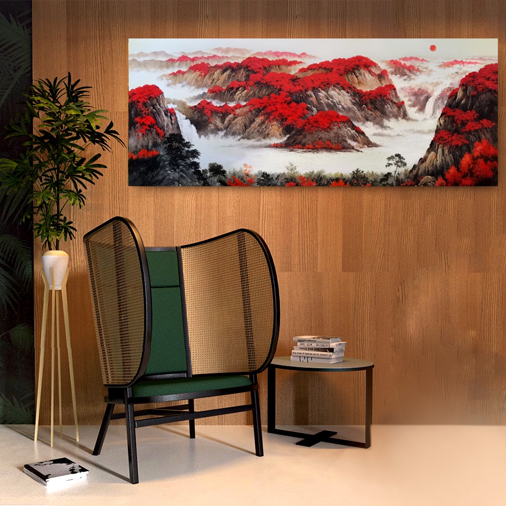 【御畫房】萬山紅遍 國家一級畫師手繪油畫60&times;120cm(VF-46), , large